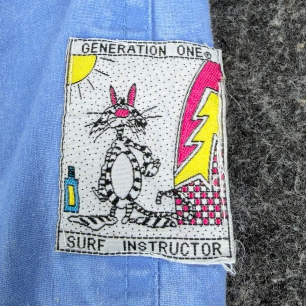 Generation One Vintage 90s Swim Trunks Boys L 14-16 Blue Cotton NWT